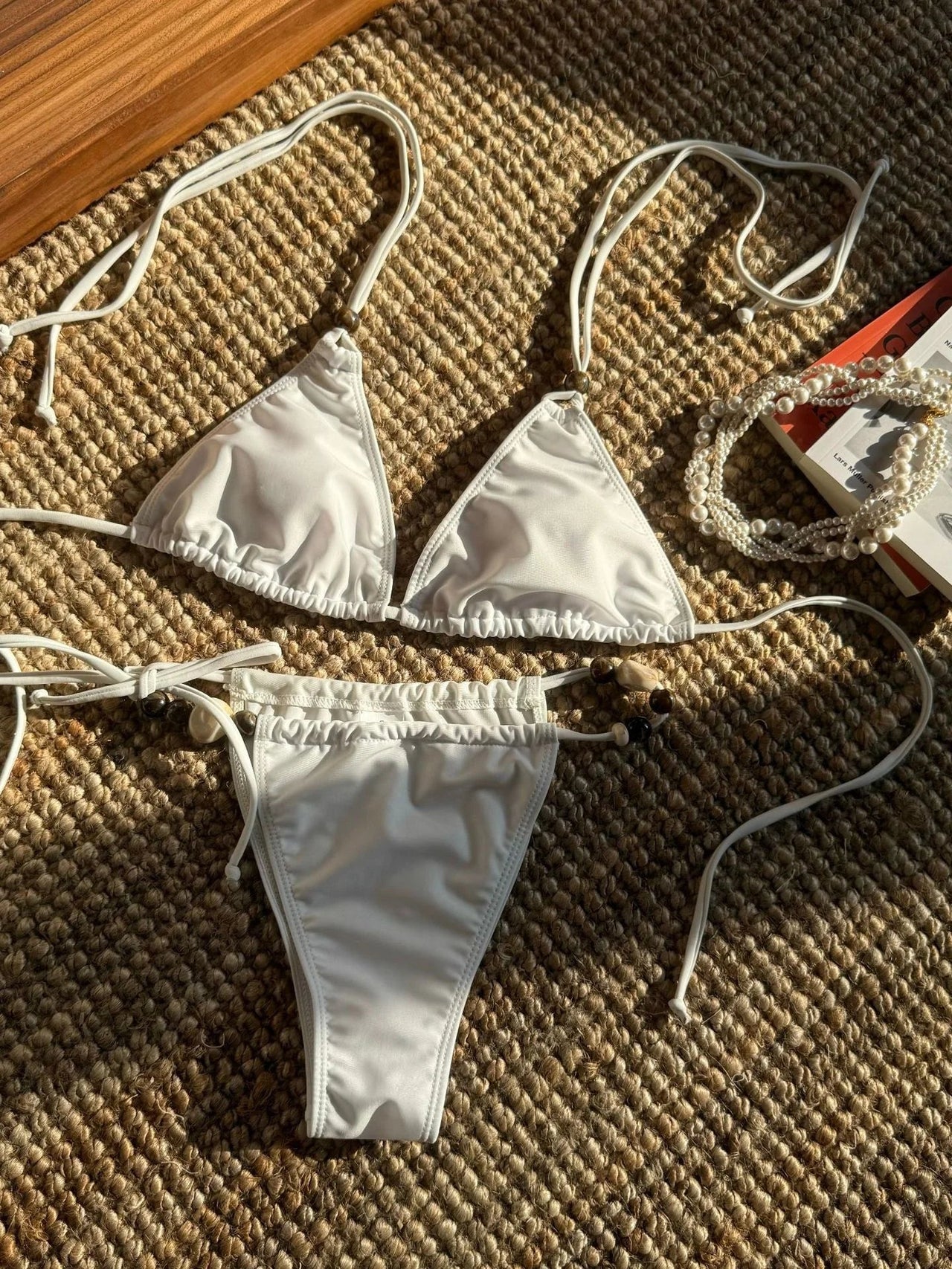 Sexy Brown Bikini 2026 Women Solid Red Halter Push Up Bra Tie Side Triangle Swimsuit Summer Bathing Suit Lace Up Micro Swimwear