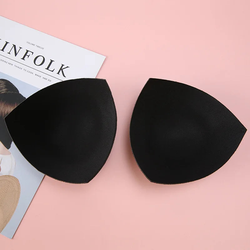 2pcs 1pair Women Intimates Accessories Sponge Swimsuit Breast Push Up Bra Padding Chest Enhancers Bra Foam Insert Chest Cup