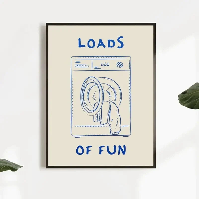 Loads Of Fun Laundry Room Canvas Retro Wall Art Prints Canvas Painting Poster Picture For Living Room Home Decor