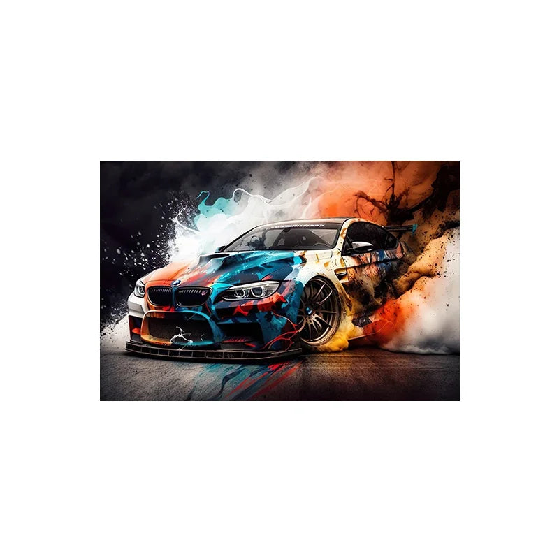 Luxury Racing Car Graffiti E30 Sports Car, Wall Art, HD Canvas Printing Poster, Home, Living Room, Room Decor Supplies