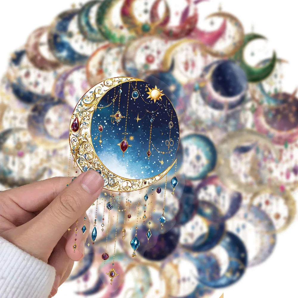 50/100PCS Creative Fantasy Galaxy High Beauty Ins Style Atmosphere Stickers Envelope Sealing Stickers Waterproof Sticker