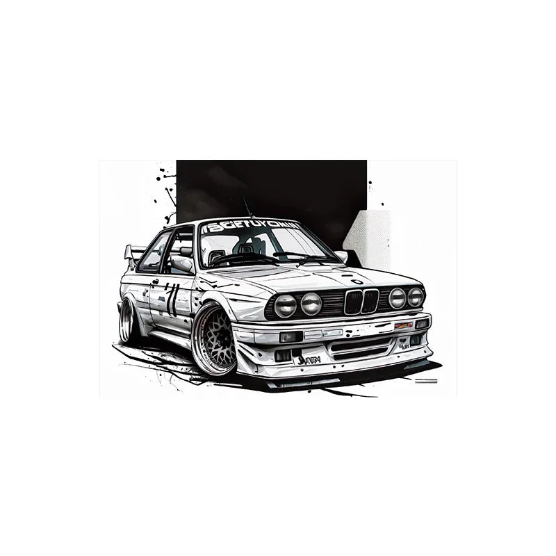 Luxury Racing Car Graffiti E30 Sports Car, Wall Art, HD Canvas Printing Poster, Home, Living Room, Room Decor Supplies