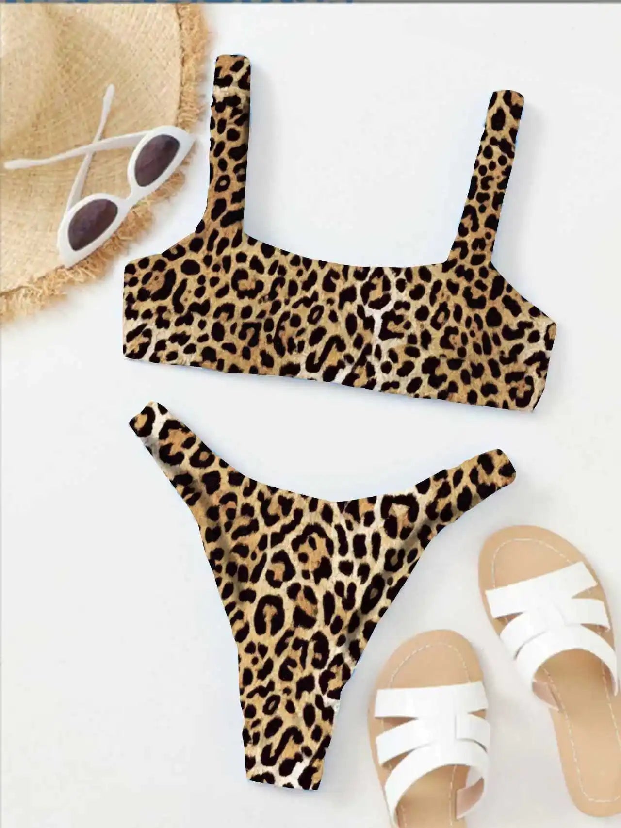 Sexy Micro Bikini 2026 Women Orange Leopard Push Up Padded Thong Swimsuit Female Cut Out Bathing Suit Swimwear Trajes De Baño