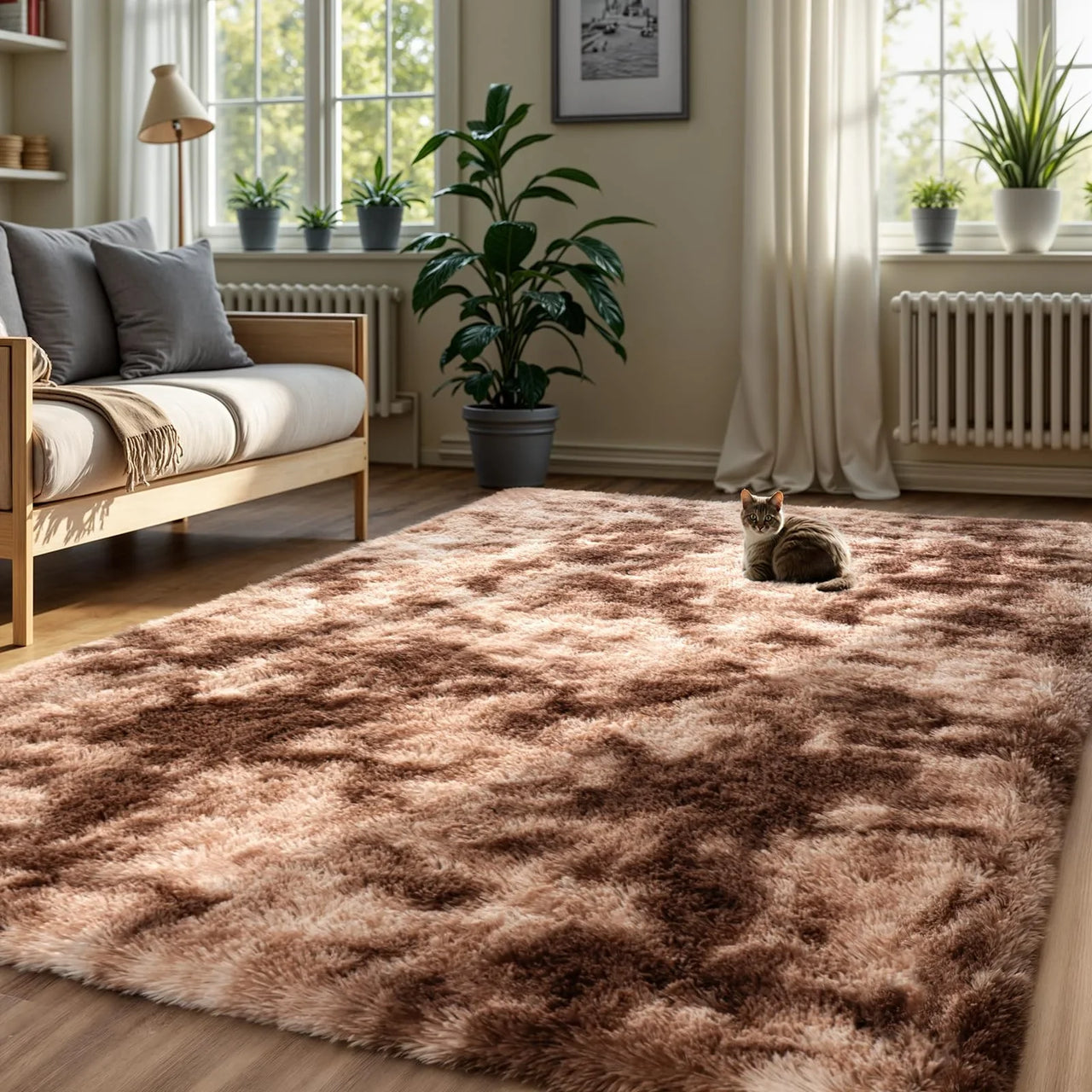 VIKAMA Living Room Carpet, Bedroom Soft Fluffy Plush Floor Mat, Kindergarten Children's Room, Dormitory, Home Decoration
