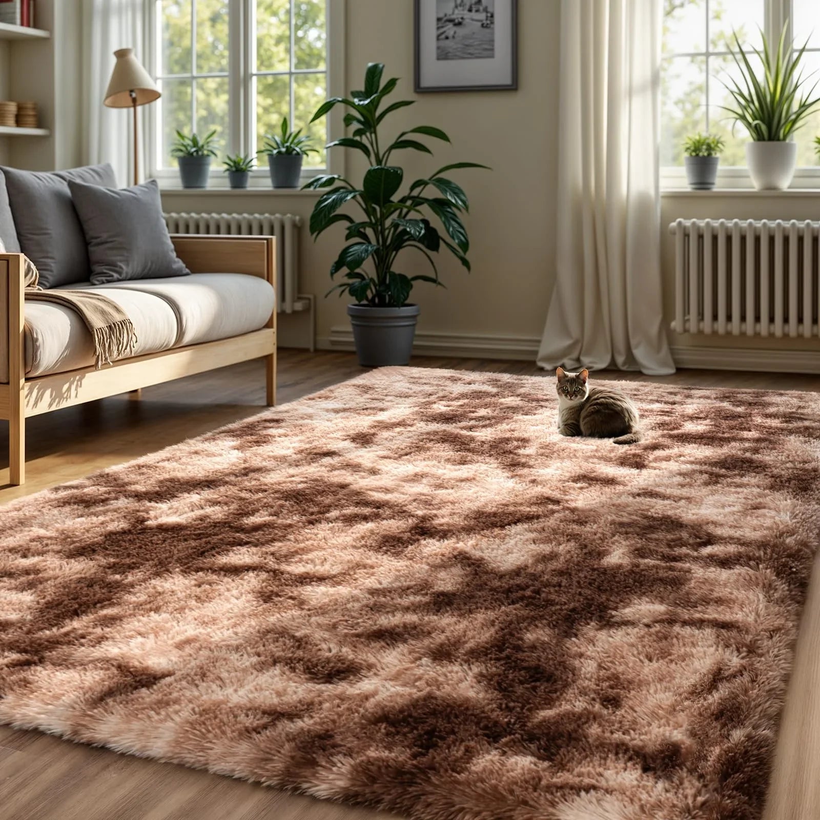 VIKAMA Living Room Carpet, Bedroom Soft Fluffy Plush Floor Mat, Kindergarten Children's Room, Dormitory, Home Decoration