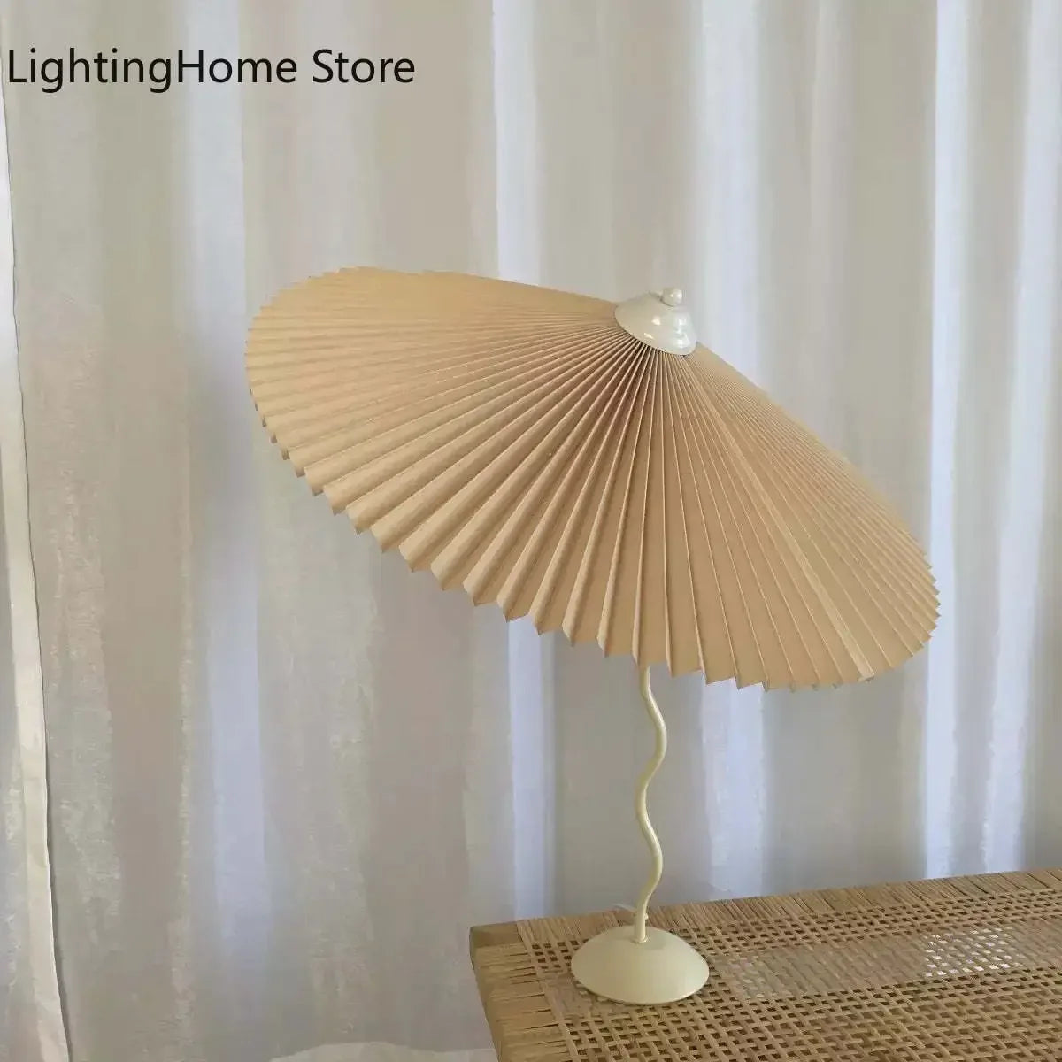 Table Lamp ins Retro Pleated Umbrella Nordic Medieval Korean Master Bedroom Bedside Lamp Swing Iron Art Drop Shipping