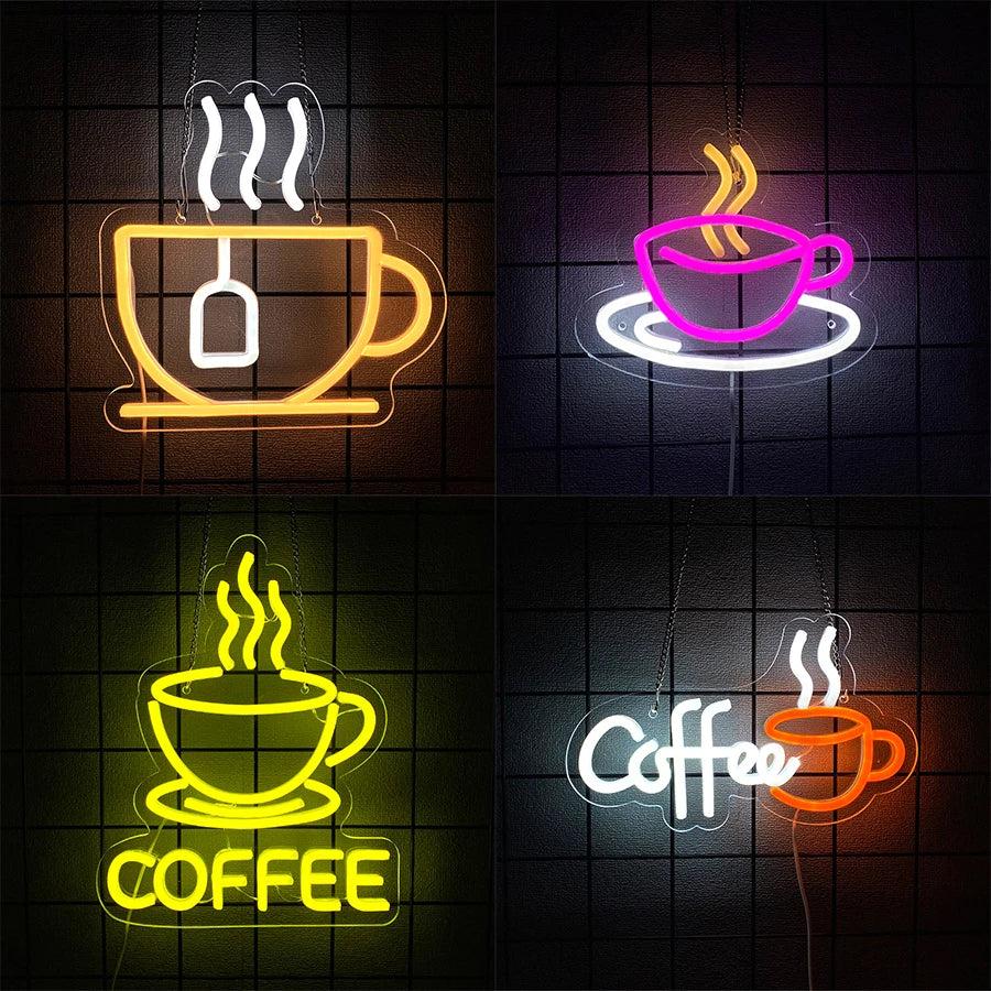 Coffee Led Neon Sign, Coffee Super Bright Sign, Usb Connection Powered, Suitable For Coffee Shop Front Desk Business Art Decor.