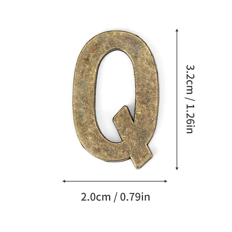 Metal Self Adhesive House Number English Alphabet Letters for Apartment Room Door Plate Table Mailbox Number Stickers 3*2cm