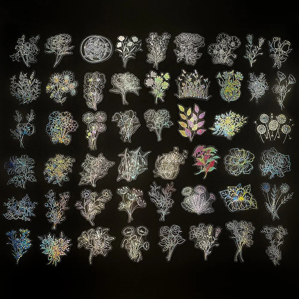 100pcs Cute Cartoon Anime Laser Holographic Stickers Aesthetic Butterfly Decal Scrapbook Laptop Phone Car Funny Sticker for Girl