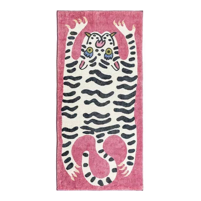 VIKAMA Cartoon Leopard Carpet For Cooling And Warmth, Home Decoration, Bedroom Plush Floor Mat, Living Room Rest Area Floor Mat
