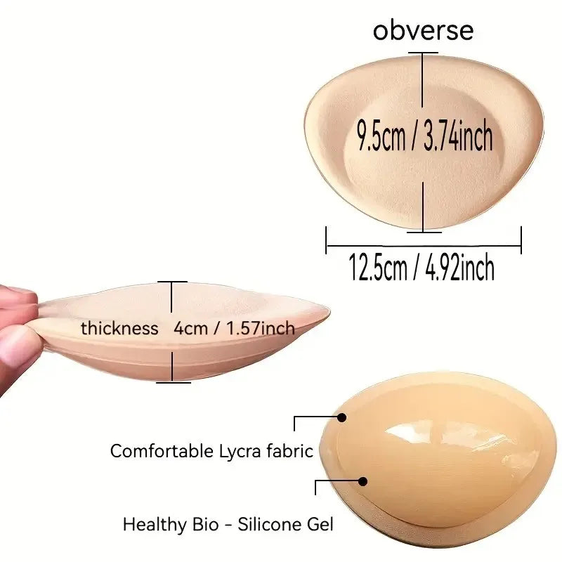 Self-Adhesive Bra Pads (2-Pack) – Thickened, Invisible, for Swimwear & Push-Up Bras