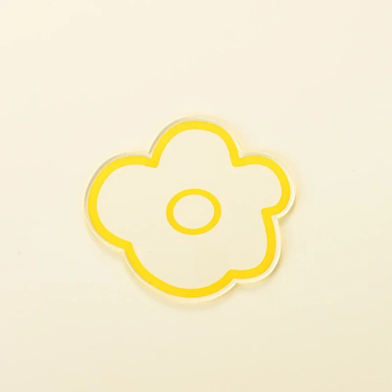 Flower Coasters Acrylic Waterproof Heat Insulation Anti Slip Coffee Cup Mats Cute Flowers Pads Kitchen Tableware Pad Decoration