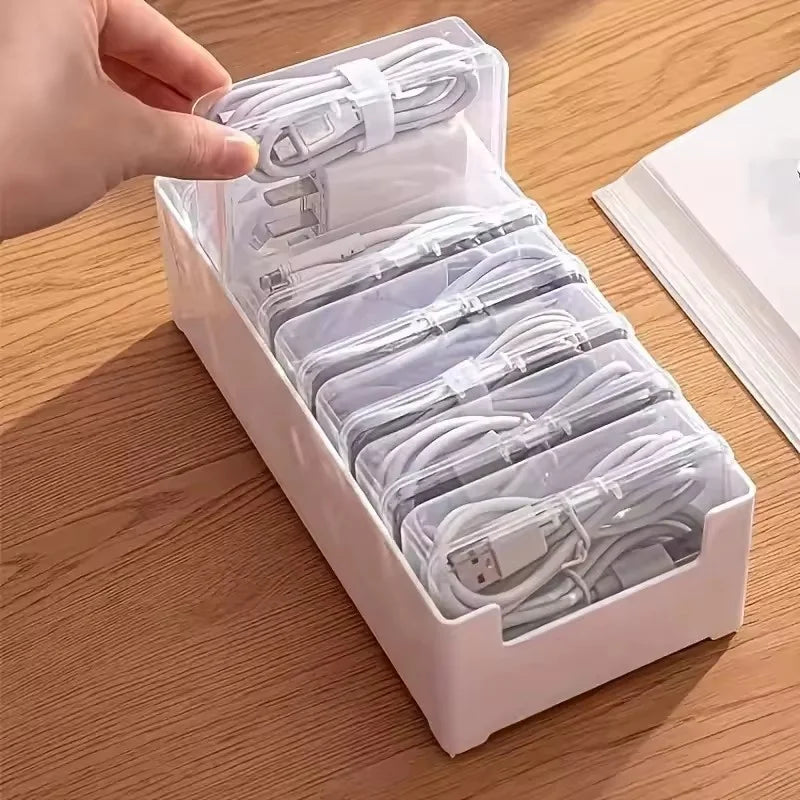 Cable Jewelry Accessories Organizer Storage Box Durable Plastic Daily Office Supplies Sundries Charging Cord Management Storage