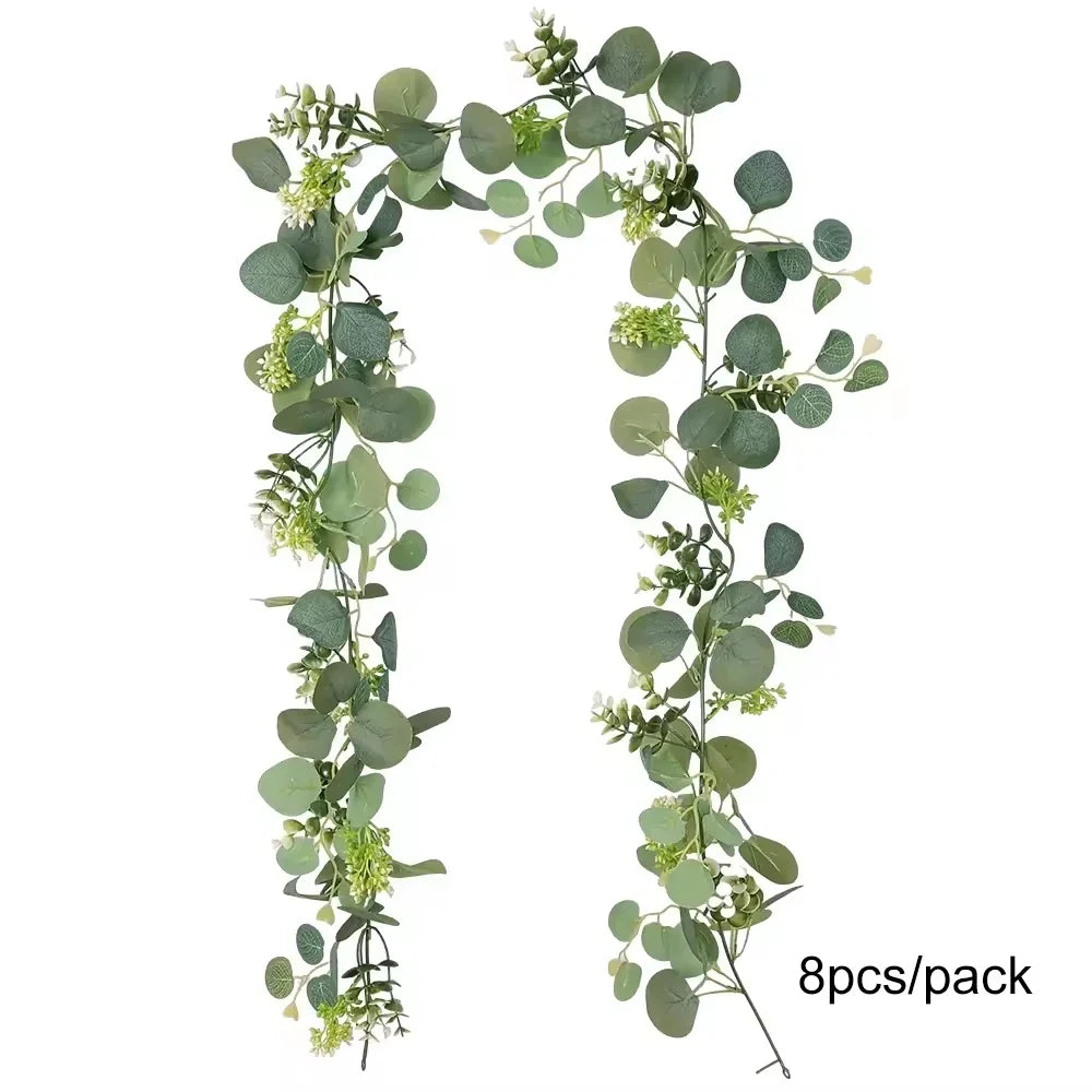 Artificial Eucalyptus Leaves Plant Green Hanging Plant Outdoor Garden Wedding Home Party Deco Greenery Foliage Vine Home Decor