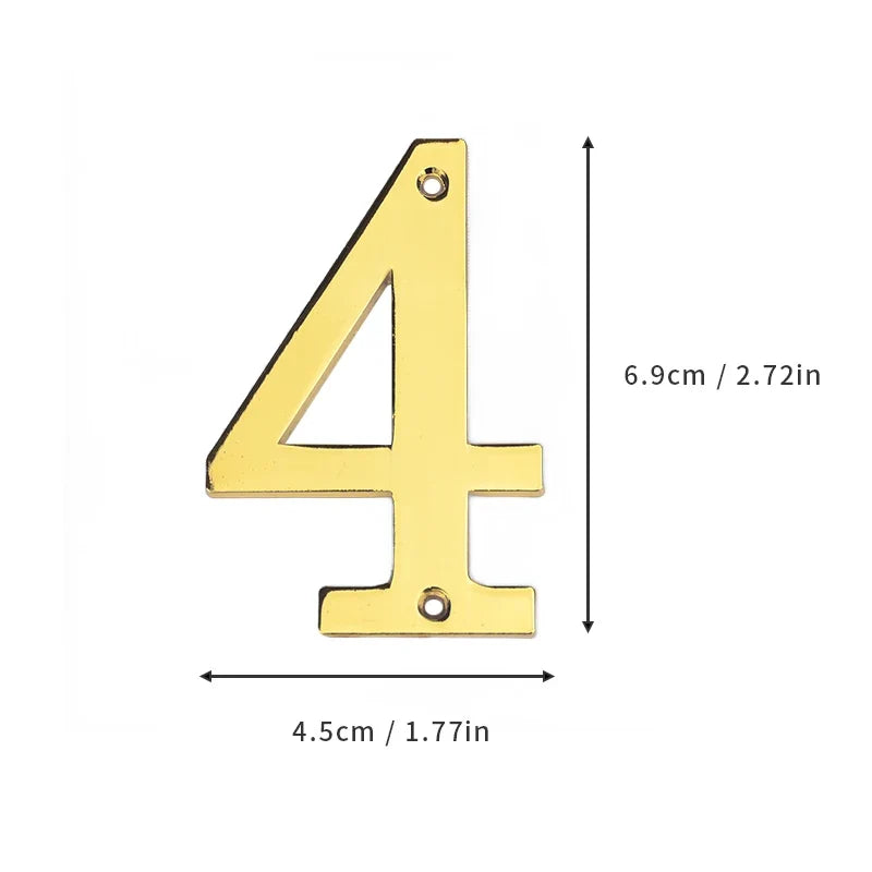 1Pcs 3Inch Metal House Numbers with M2 Screws Solid Zinc Alloy Mailbox Numbers 3D Address Numbers for Outside House Apartment