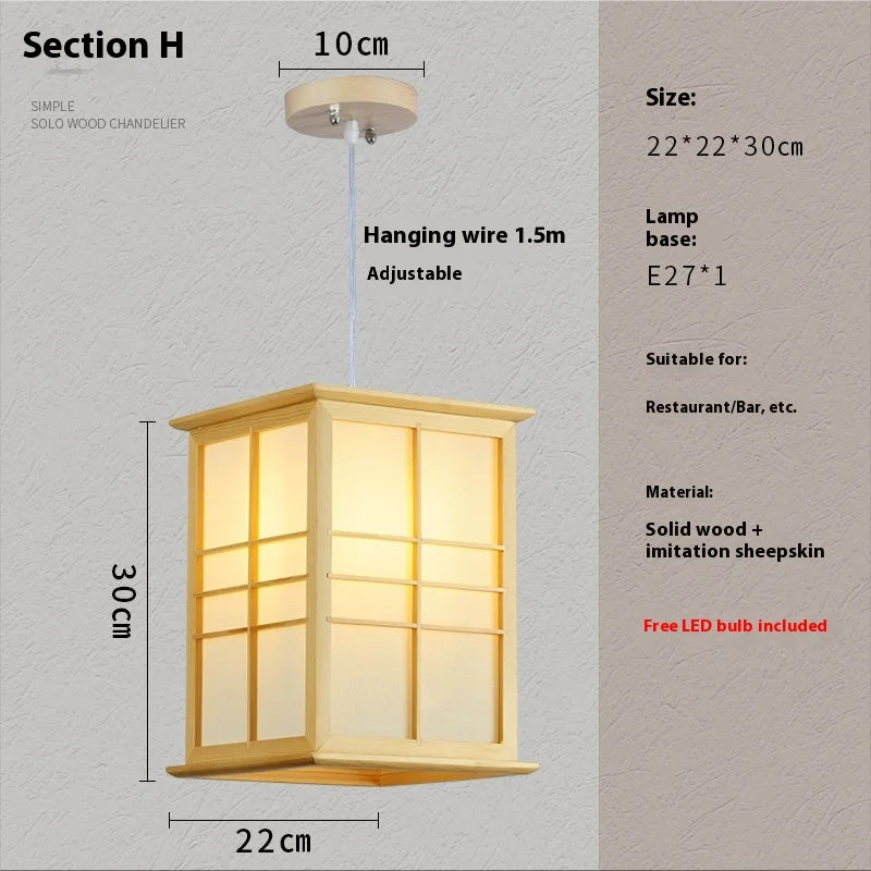 Solid Wooden Pendant Light For Livingroom Dining Room Kitchen Homestay Japan Style Suspension Hanging Lamp Art Decoration E27