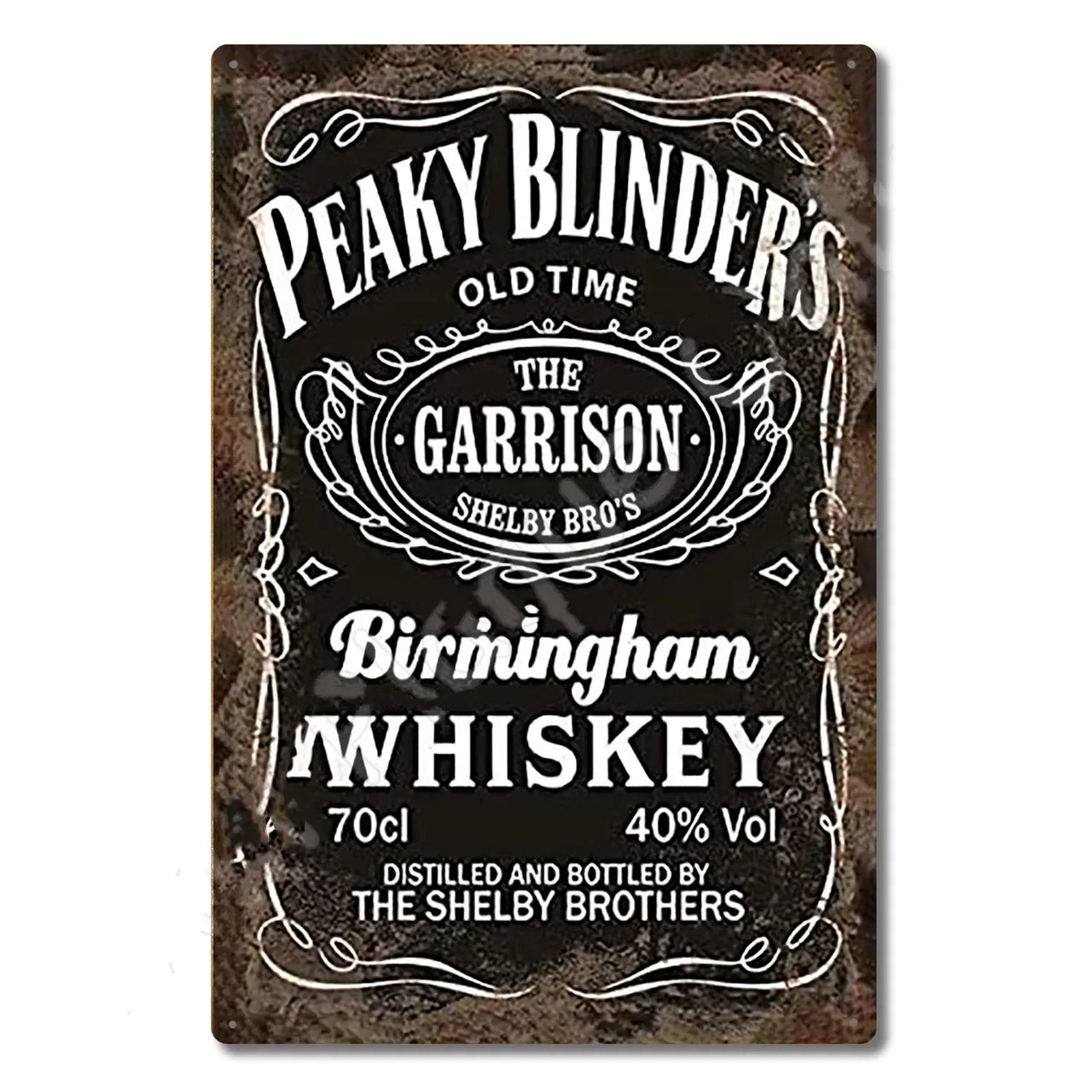 P-Peakys B-Blinders Whiskey Metal Sign - Retro Tin Plaque with Iconic Flat Cap & Whiskey Bottle Art, Eye-Catching Wall Decor