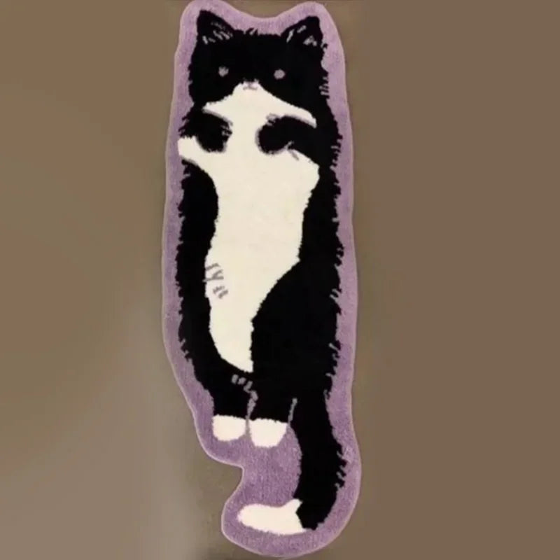 VIKAMA Cartoon Cat Rug - Warm Fuzzy Floor Mat for Living Room, Bedroom, Bedside, Children's Room - Comfortable Home Decor