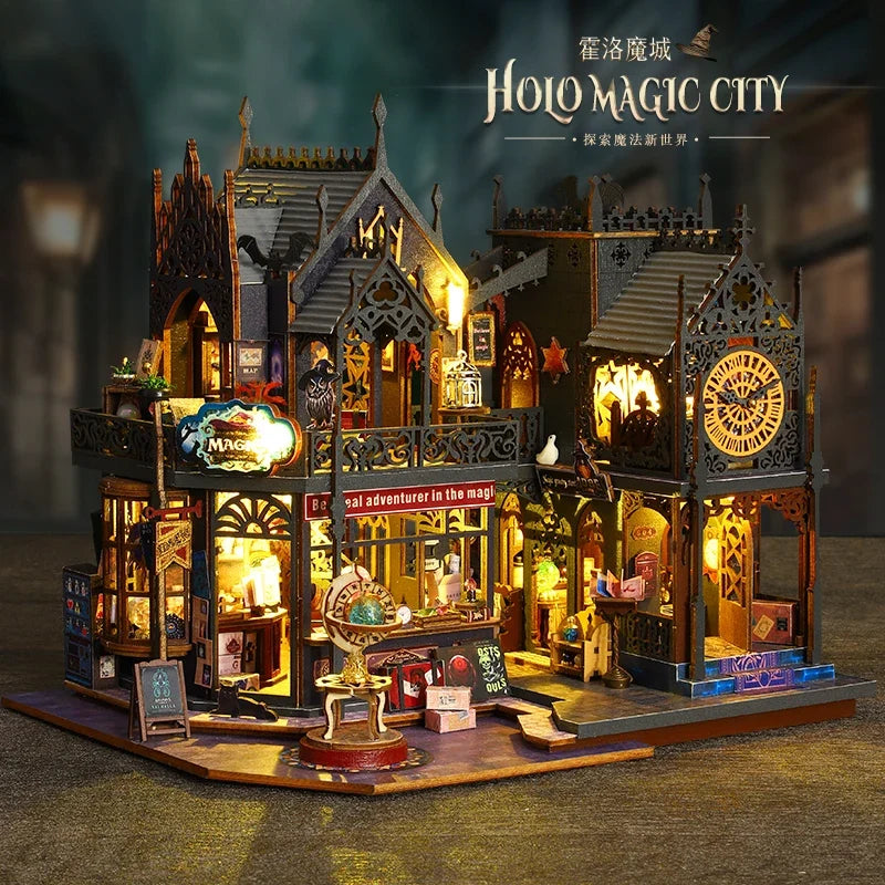 DIY Haunted House Model Kit - Halloween Gothic Horror Mansion Bookend Craft Set, Creative Gift for Adults & Teens
