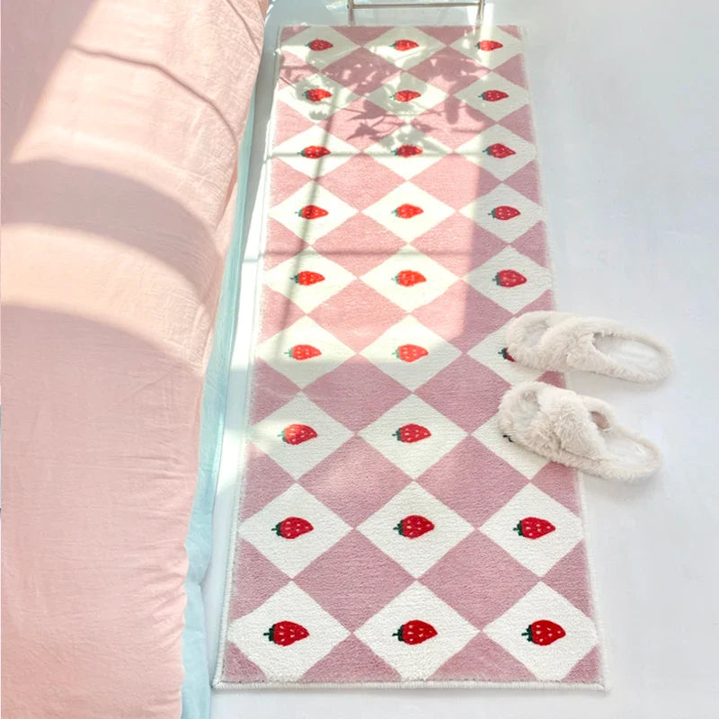 VIKAMA Ins Style Cashmere Long Strip Rug Comfort Cooling Bedroom Bed Blanket Bay Window Blanket Cloakroom Carpet Home Decor