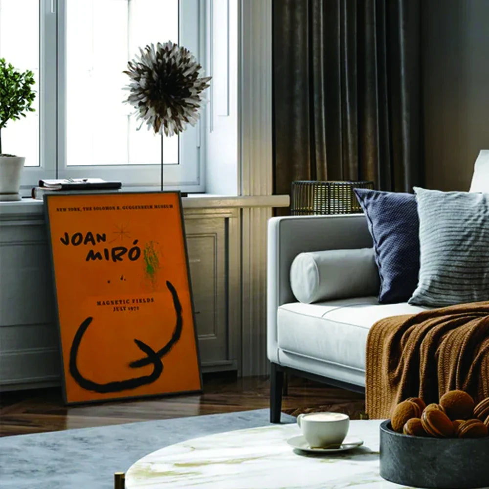 Joan Miro Abstract Art Prints Canvas Painting Orange Living Room Bedroom Gallery Wall Art Home Decor