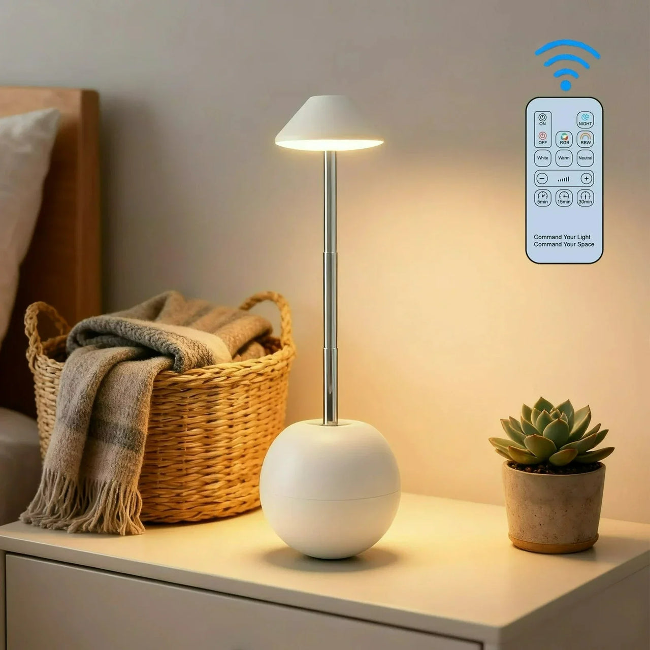 LED Touch Desk Lamp with Remote Control Adjustable Height Desk Light RGB Light Suitable for Living Room Bedroom Bedside Lamp