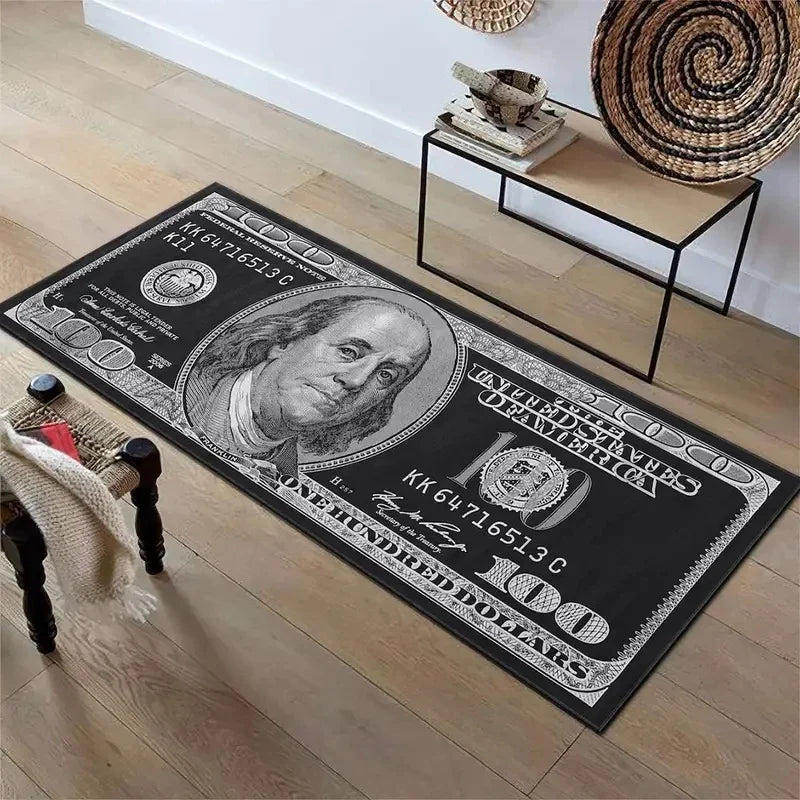 VIKAMA Creative Dollar Striped Rug, Durable and Easy-to-Clean Home Decor, Room and Living Room Decorative Floor Mat