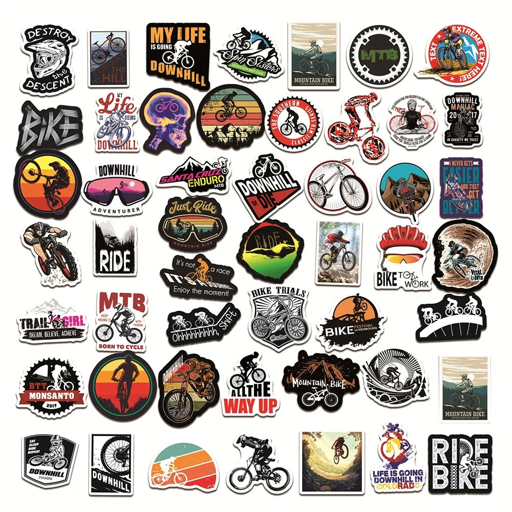 10/30/50/100PCS Mountain Bike MTB Graffiti Stickers Laptop Guitar Luggage Skateboard Car Waterproof Cool Sticker Decal Kids Toys