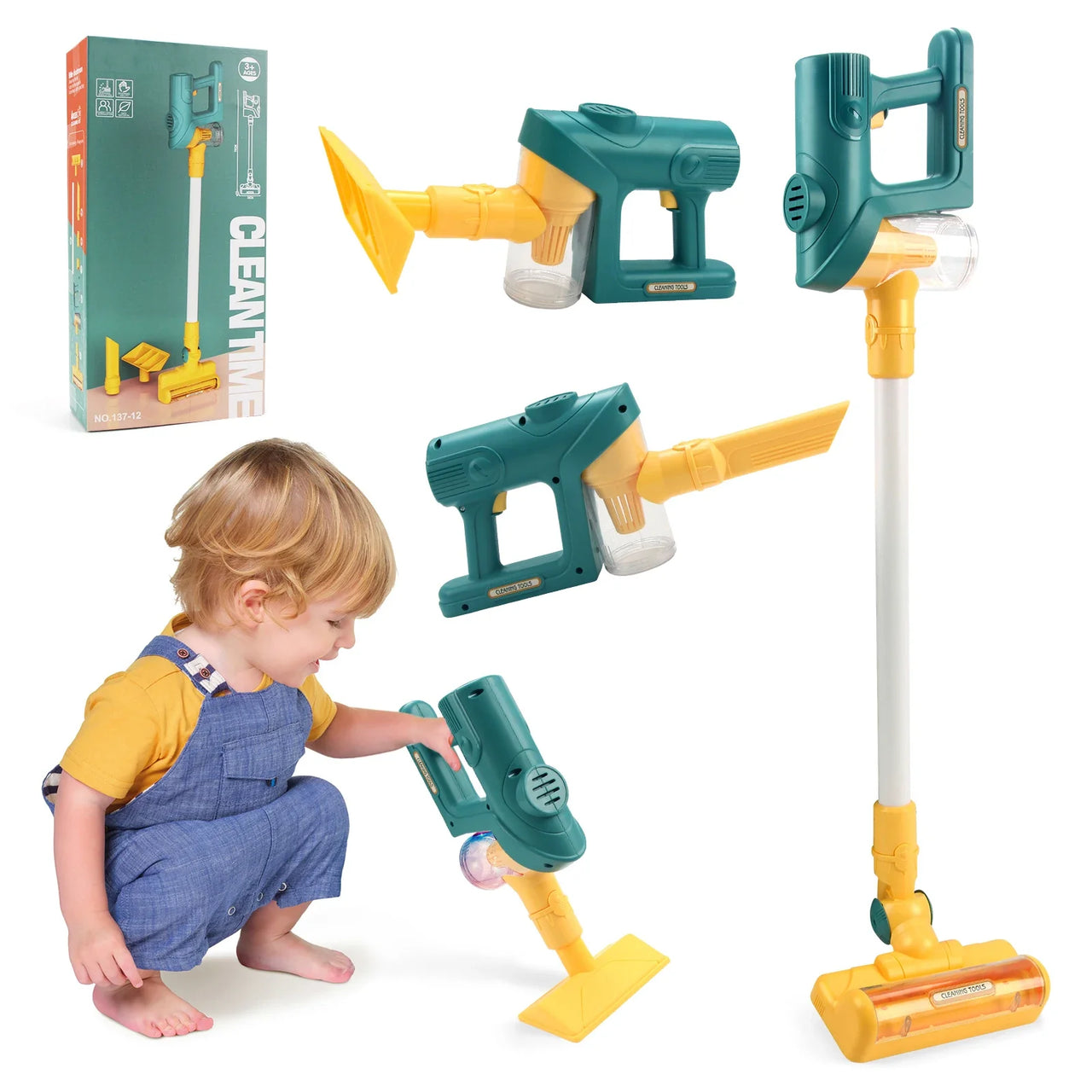 Electric Mini Vacuum Cleaner Simulation Housework Dust Catcher with Light and Music Educational Pretend Play Toys for Kids Gifts