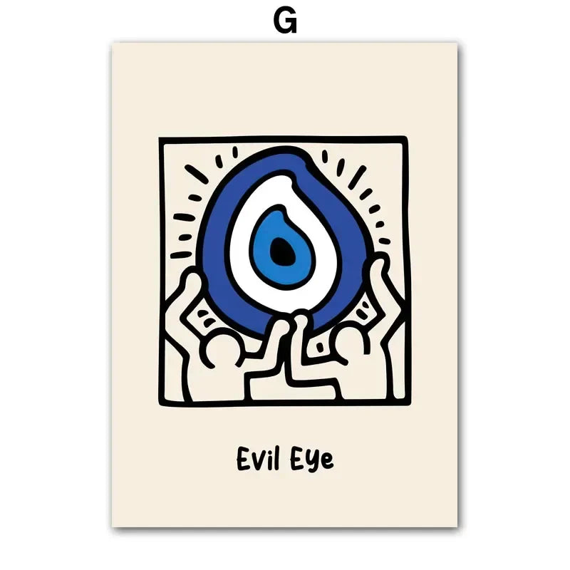 Classic Abstract Wall Art Blue Evil Eye Picasso Bauhaus HD Canvas Print Poster Home Living Room Bedroom Decorative Painting