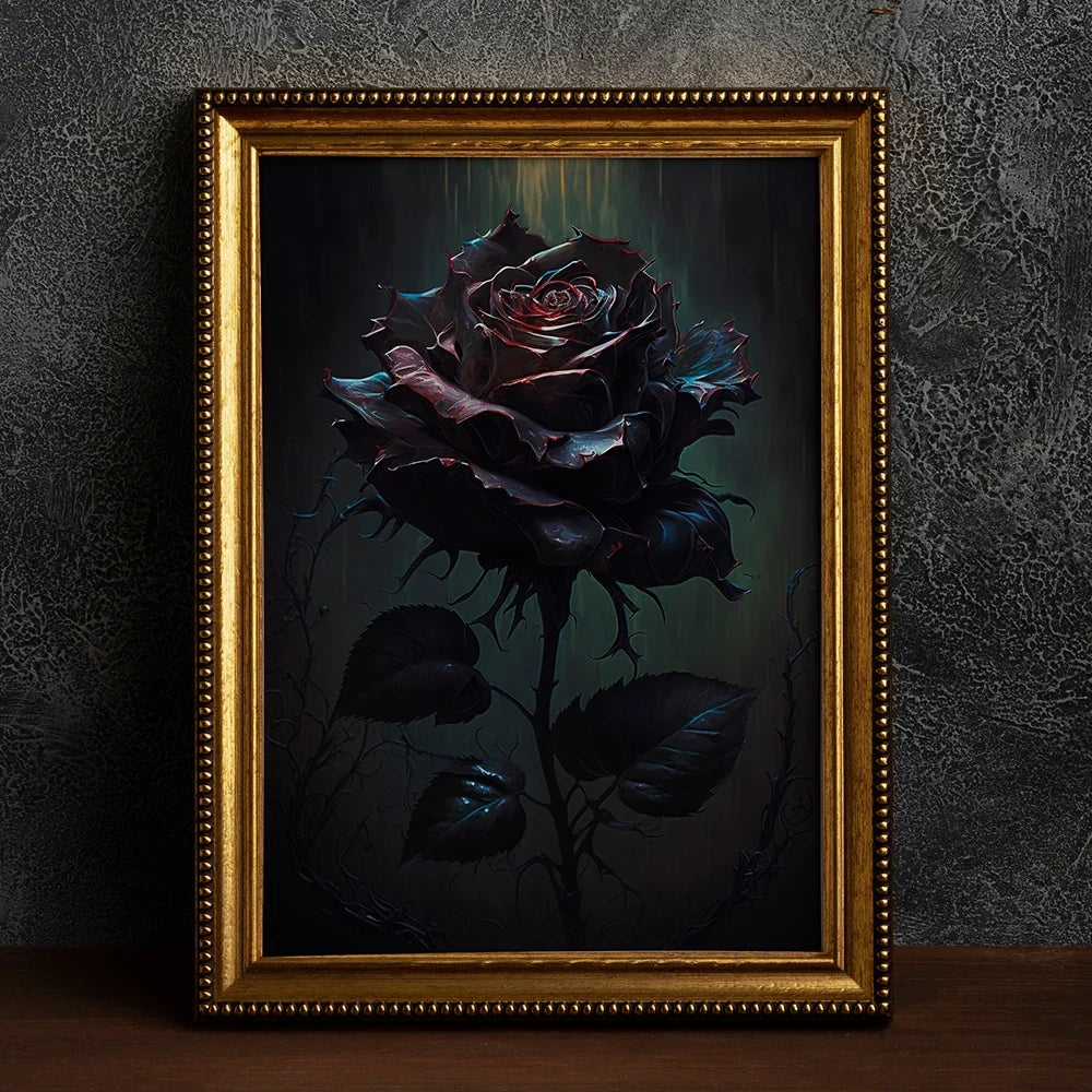 Retro Crow Witch Bat Skull Dark Academia Gothic Victorian Style Wall Art Canvas Painting Poster Print Halloween Gifts Room Decor