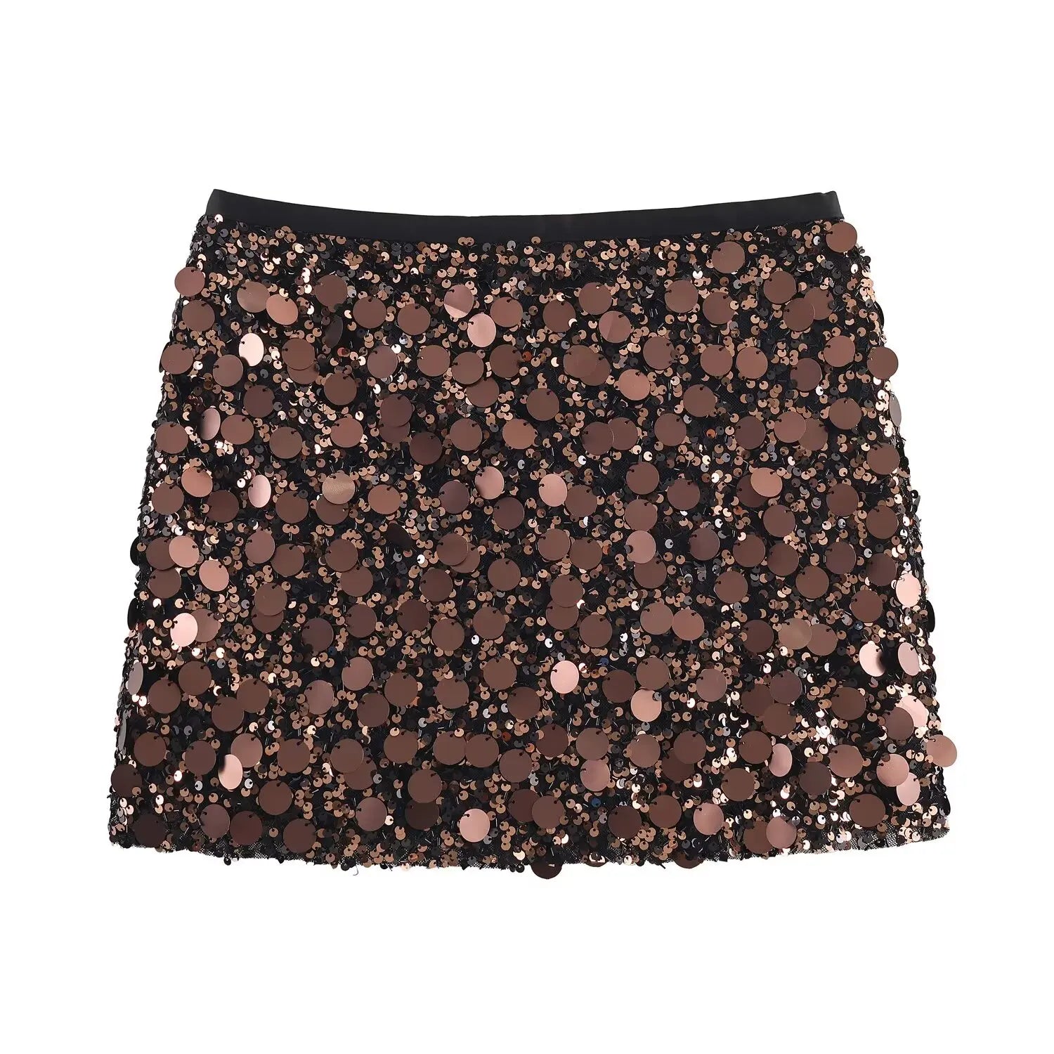 KONDALA Sexy Party Sequined Mini Skirts Women's Hip Wrap Sequin Mini Skirts 2026 Spring Summer Fashion Dinner Date Ladies Skirts