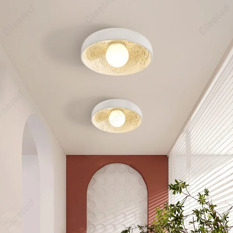 Creative Simple European LED Ceiling Lamp Cream Wind Living Room Dining Room Corridor Porch Decorative Lighting Lamps