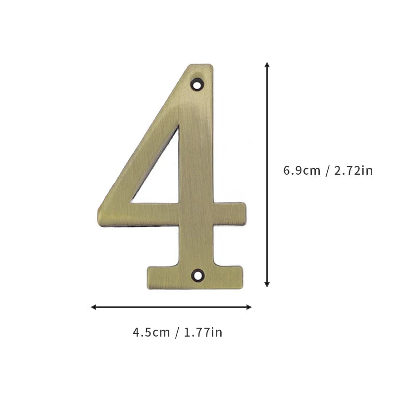 1Pcs 3Inch Metal House Numbers with M2 Screws Solid Zinc Alloy Mailbox Numbers 3D Address Numbers for Outside House Apartment