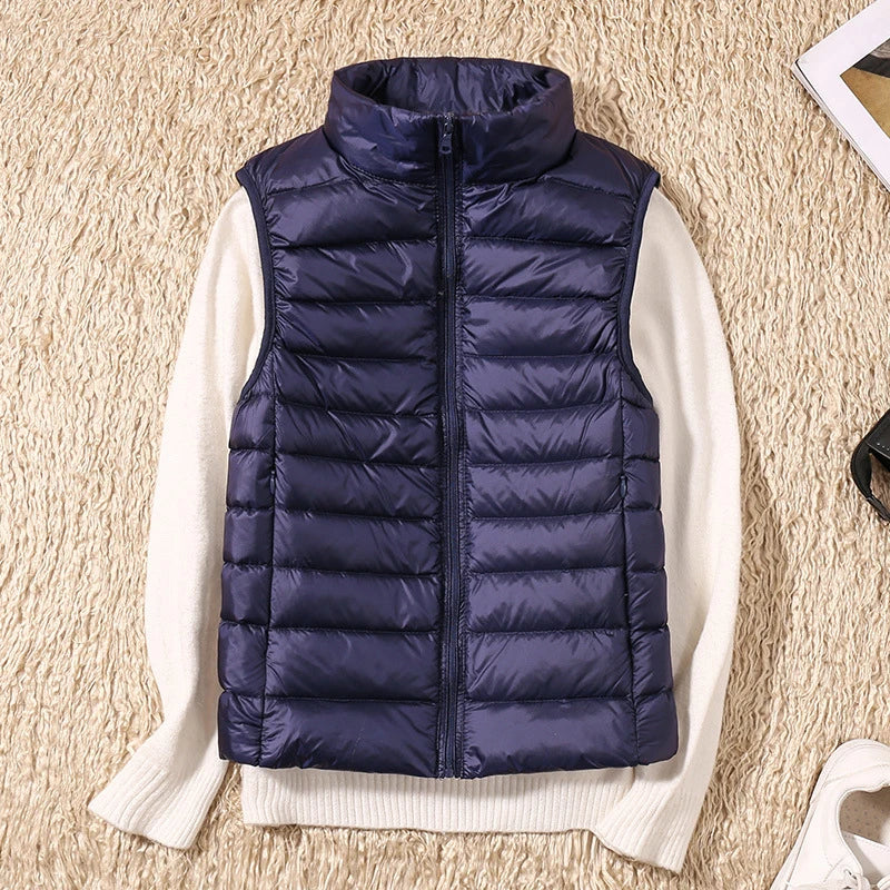 Women Vests 2023 New Autumn Winter Ultra Light Duck Down Vest Female Slim Sleeveless Jacket Windproof Warm Puffer Waistcoat