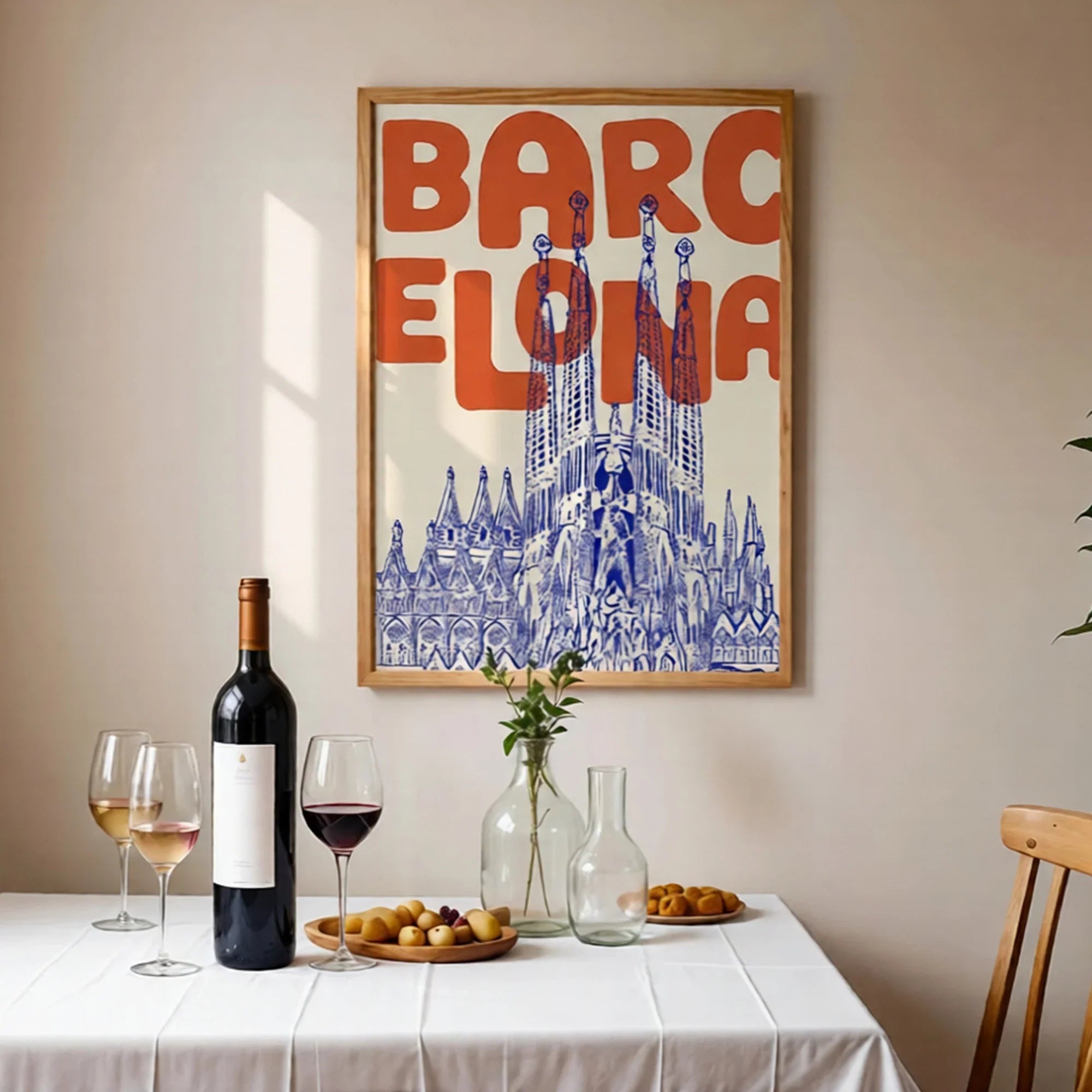 Barcelona Travel Poster Spain Wall Art Print Canvas Painting Poster Picture For Living Room,Bedroom Dining Room Home Decor