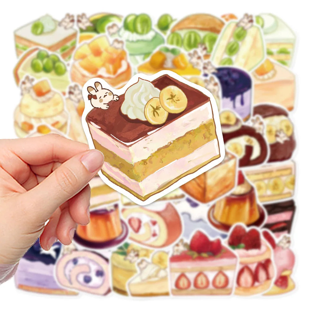 10/20/40pcs Cute Kawaii Cartoon Food Cake Dessert Aesthetic Stickers Decals Laptop Phone Scrapbook Stationery Sticker Kid Toy