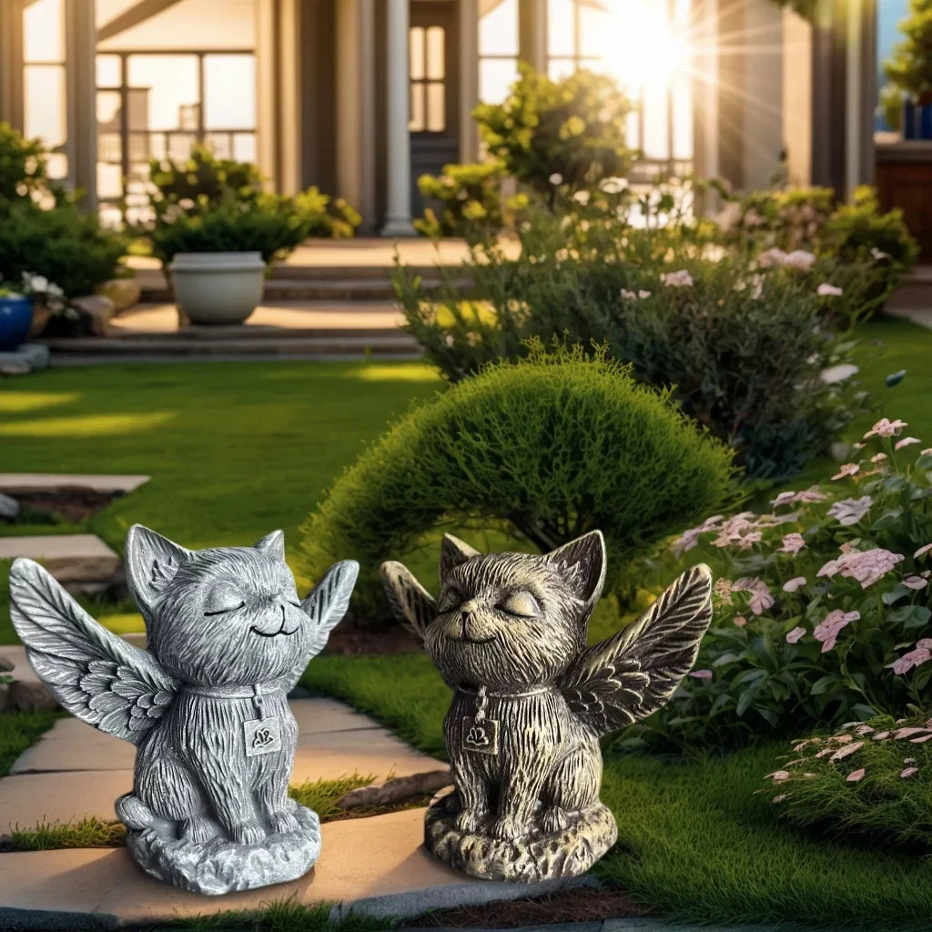 1 Exquisite Fantasy Angel Cat Figurine with Wings, Adding a Dreamy Touch to the Home and Creating a Mysterious Fairy Tale Atmosphere