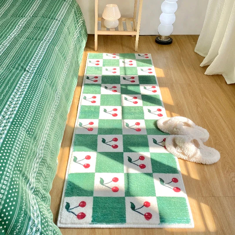 VIKAMA Ins Style Cashmere Long Strip Rug Comfort Cooling Bedroom Bed Blanket Bay Window Blanket Cloakroom Carpet Home Decor