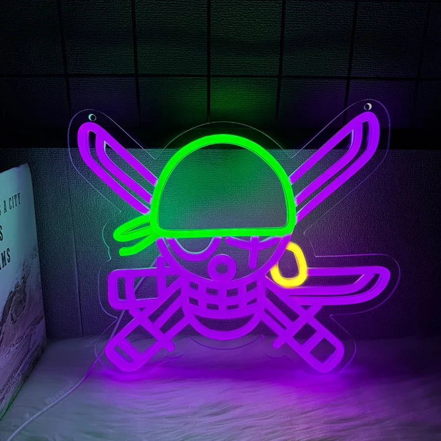 Skeleton Led Neon Sign, Knife Icon Hand-Made, Usb Powered, Used For Artistic Decor Lights In Clubs, Game Rooms And Bedrooms.