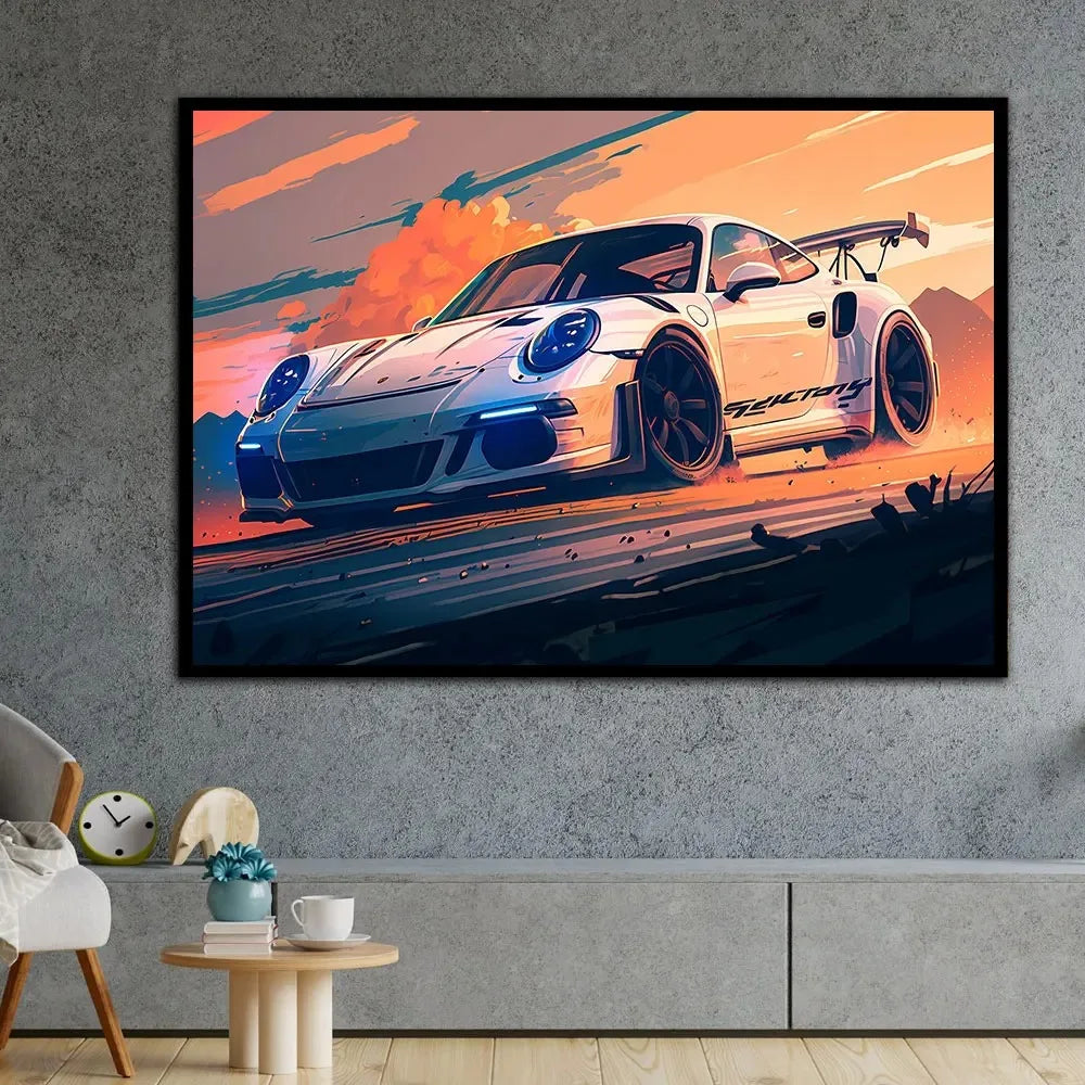 911 GT3 RS Car Generation Supercar Poster Canvsa Print Painting Home Decor Wall Art Decoration Gift For Car Lover Frameless