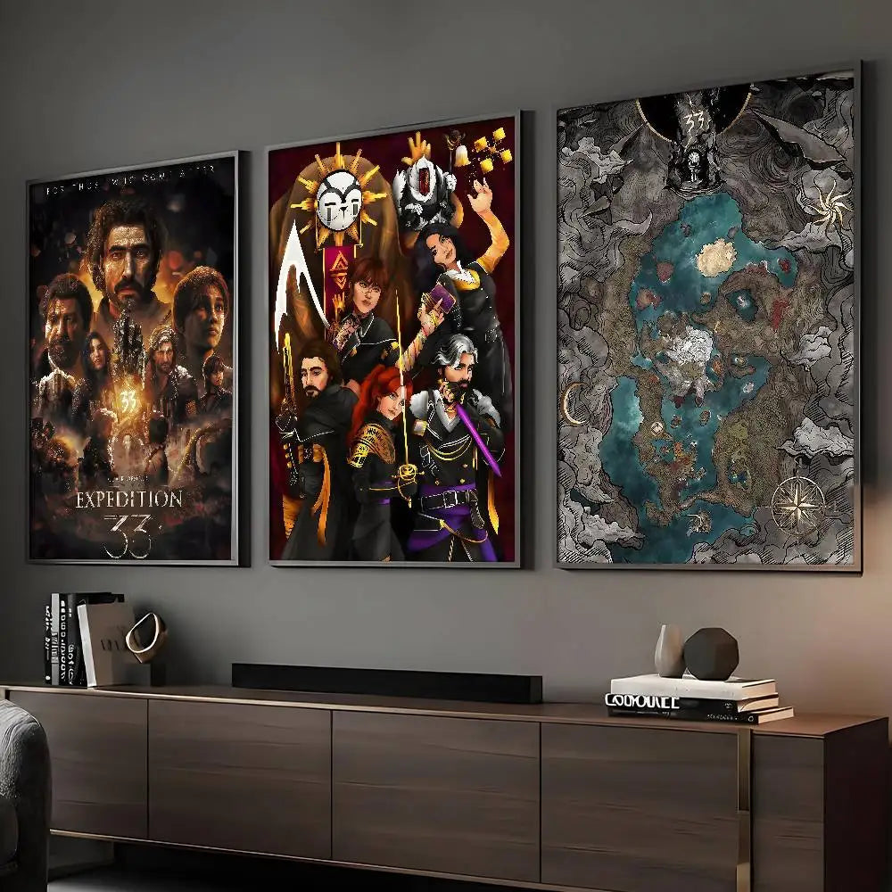 C-Clair O-Obscur E-Expedition 33 Poster Sticky Wall Art Printing Waterproof Home Living Bed Room Bar Aesthetic Decor