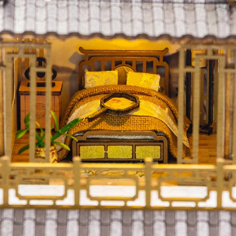 New Arrival Vintage Courtyard Miniature Building Model - Large Wooden Villa DIY Craft, Creative Gift for Christmas Halloween