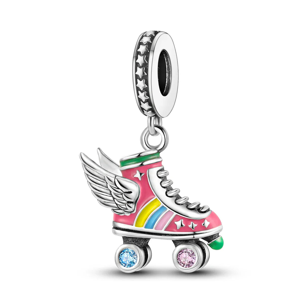 Fit Original Bracelet 925 Silver Ballet Girl Red High Heels Charms Pendants For Women Jewelry Making Gift