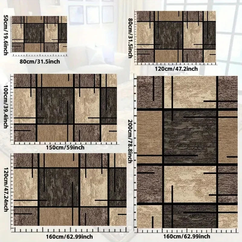 VIKAMA Geometric Rug Lightweight And Easy To Clean Home Area Rug, Suitable For Living Room, Bedroom, Office Home Decor