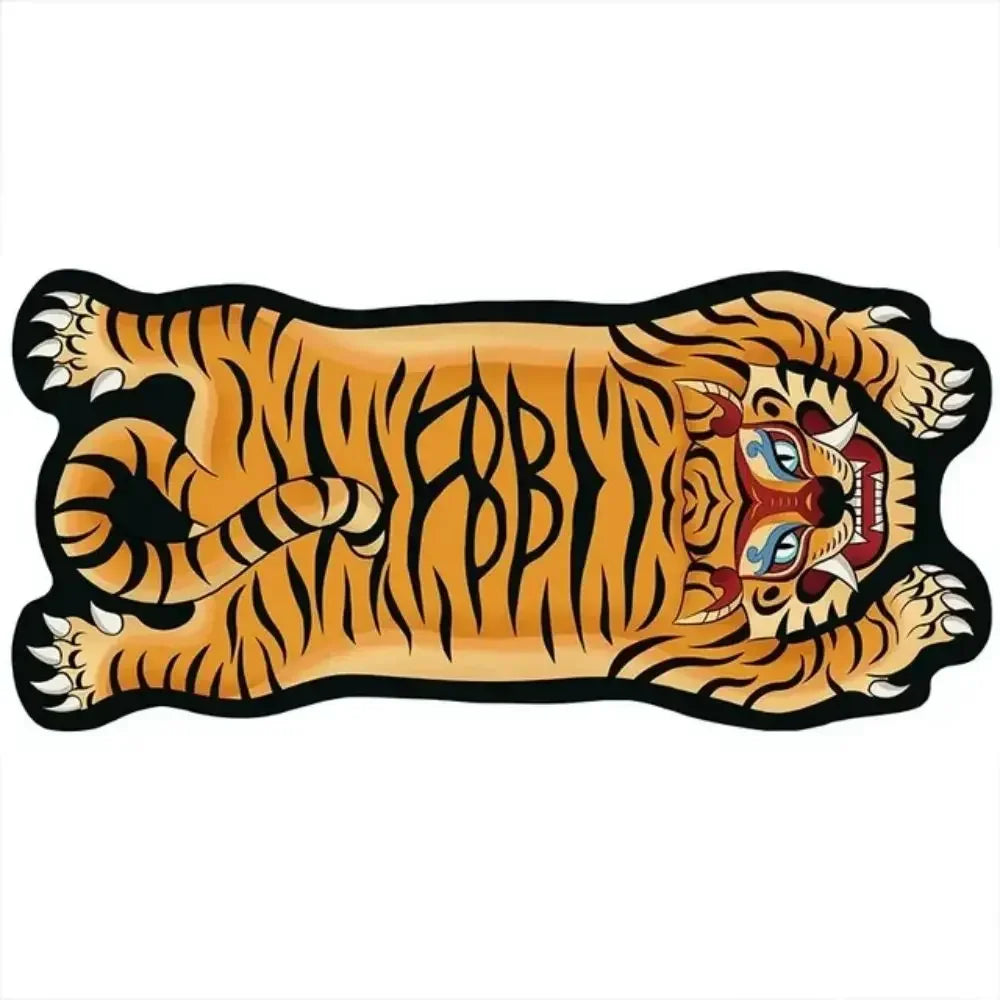 VIKAMA Tiger-Shaped Area Carpet - Non-Slip, Easy To Clean, Home Decoration, Kitchen And Bathroom Floor Mat, Entrance Door Mat