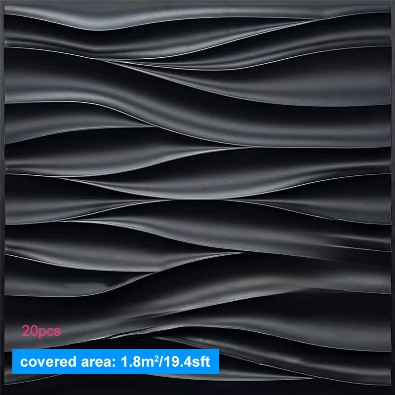 30x30cm Three-dimensional Wave Wall Panels Interior Wall Decor Paintable Wallpaper 3D Wall Decor Covering Panels For Living Room