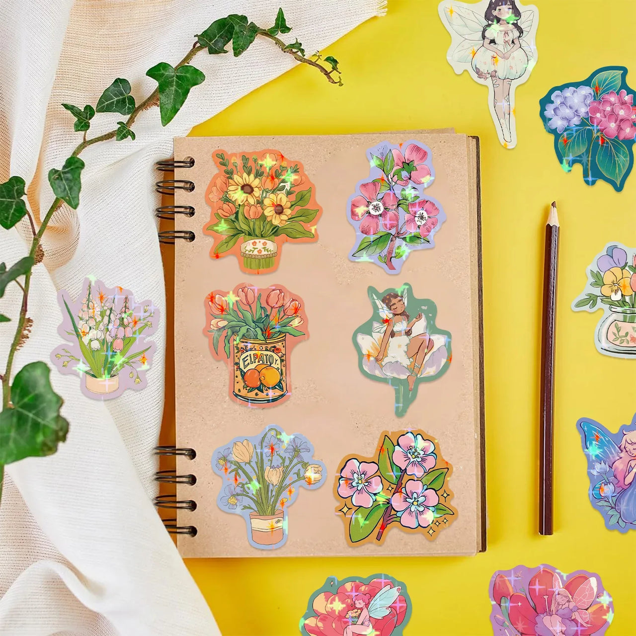 50/100PCS Cartoon Flower Fairy Star Film Graffiti Stickers Decorative Guitar Notebook Luggage DIY Stickers