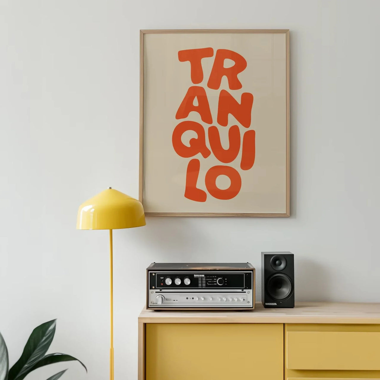 Boho Tranquilo Orange Cream Retro Typography Wall Art Print Canvas Painting Poster Picture For Living Room,Bedroom Home Decor