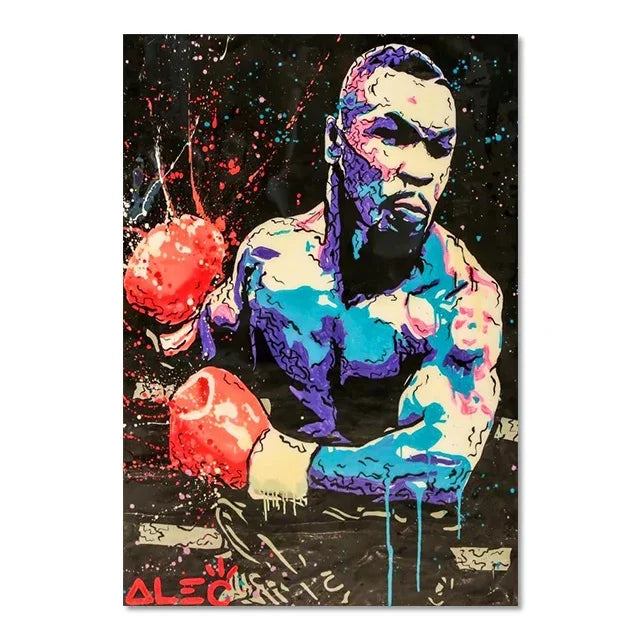 World Boxing Champion Ali Classic Scene Wall Art Poster Boxer Tyson Mural Modern Home Decor Perfect for Living Room Decor